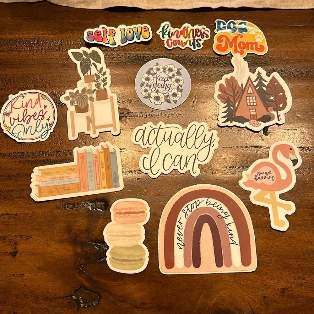 Stickers for water bottle or cover agenda 12 stickers as a bundle
